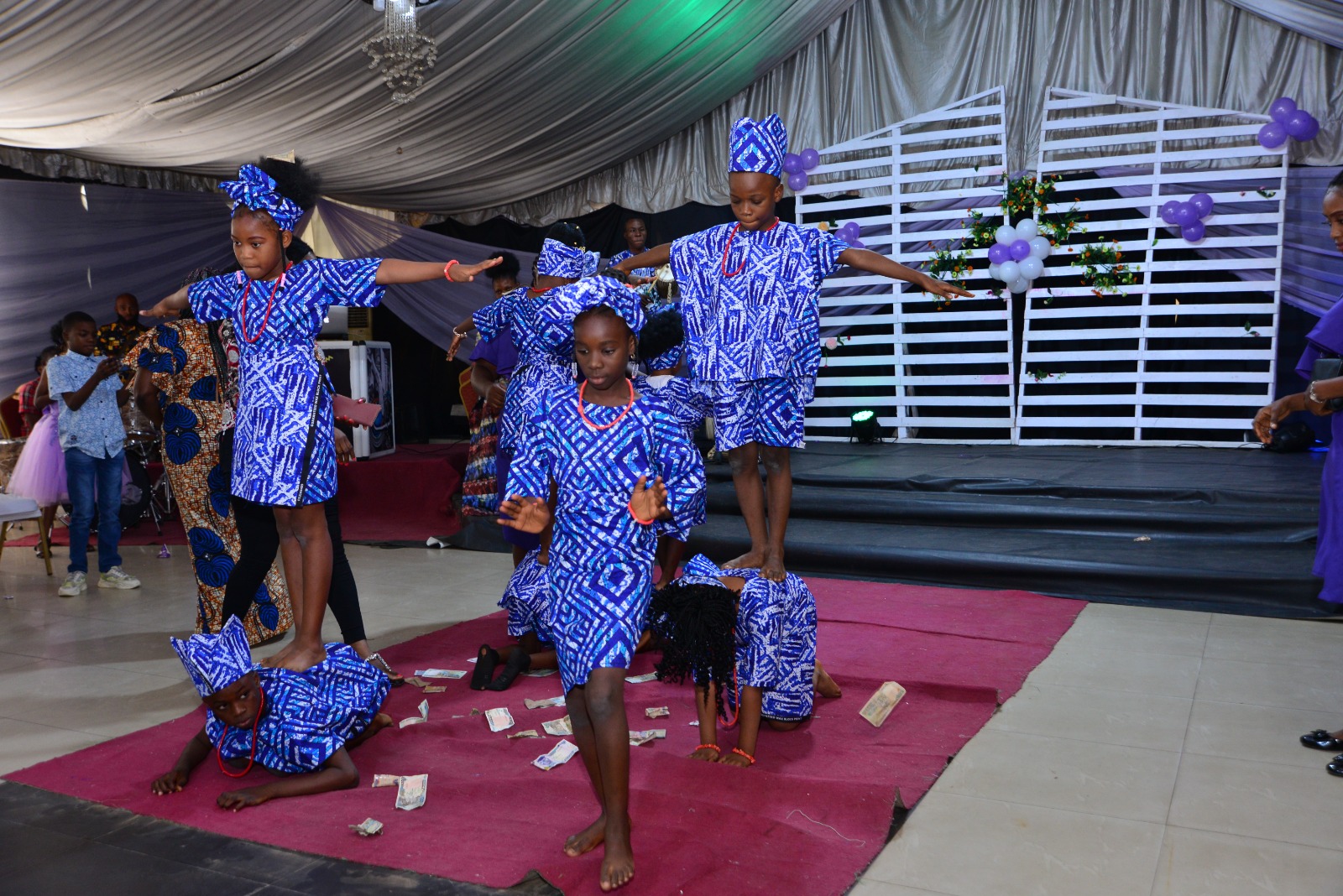 Culture Day performance with staff and pupils on stage