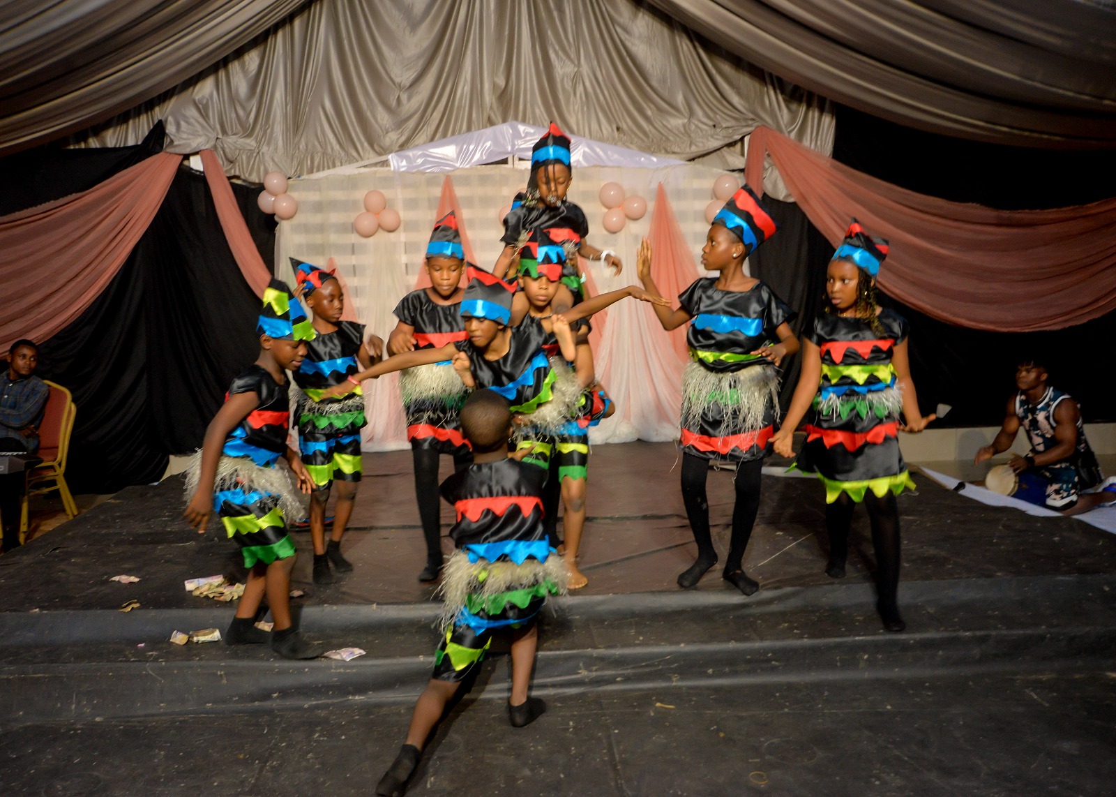 Pupils dressed in traditional attire for Culture Day